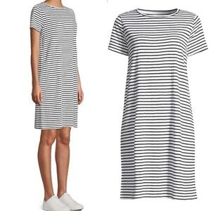 Vince Camuto T Shirt Dress Black White Stripes